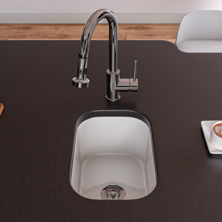 White Fireclay Undermount Single Bowl Kitchen Sink