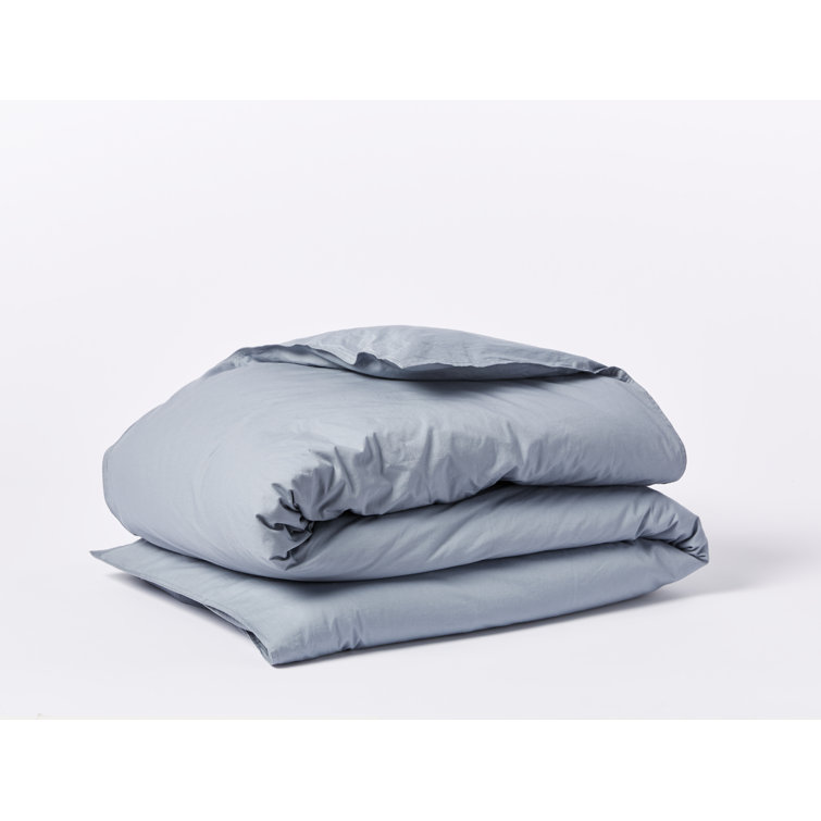 Organic Steel Blue Cotton King Duvet Cover