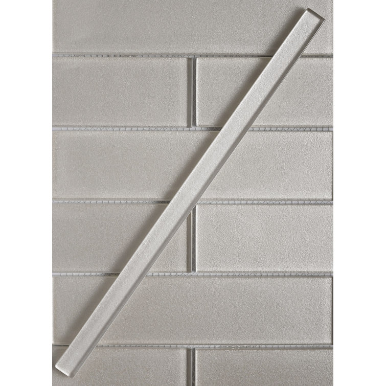 White 2x8 Glass Subway Mosaic Tile