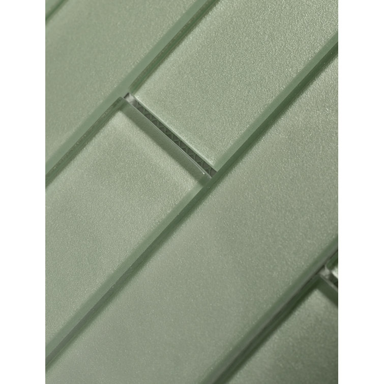 Stream Gray 2x8 Polished Glass Mosaic Tile