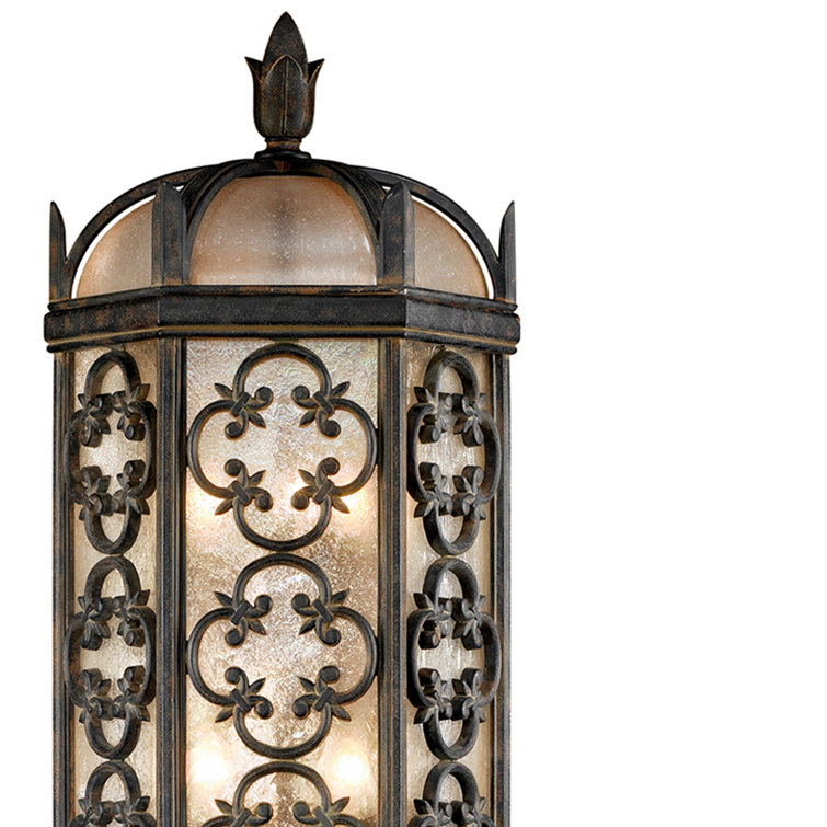 Marbella Wrought Iron 33" Outdoor Pier Mount Light