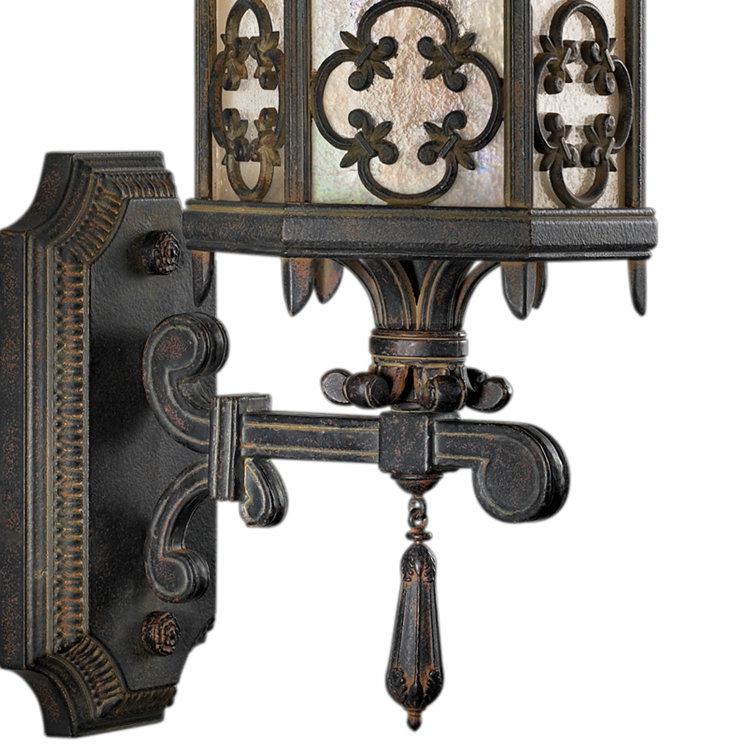 Black Iron Dimmable Outdoor Wall Lantern with Frosted Glass