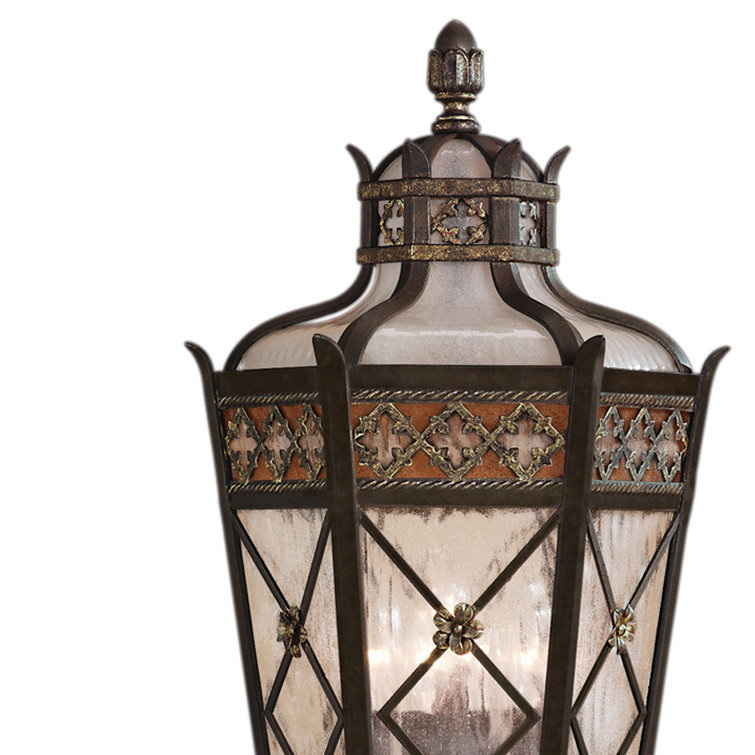 Chateau Bronze 35" Outdoor Pier Mount Light with Glass Panels