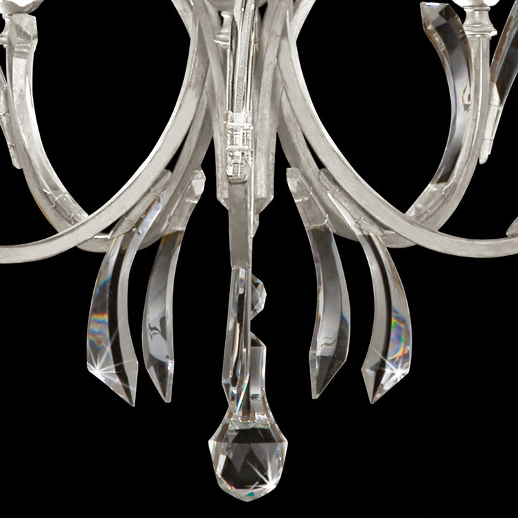 Silver Leaf 36" Crystal 5-Light Chandelier