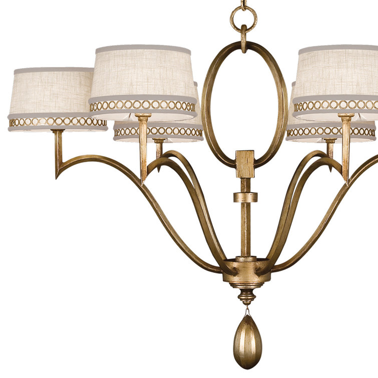 Gold Crystal 39" Round 6-Light Chandelier