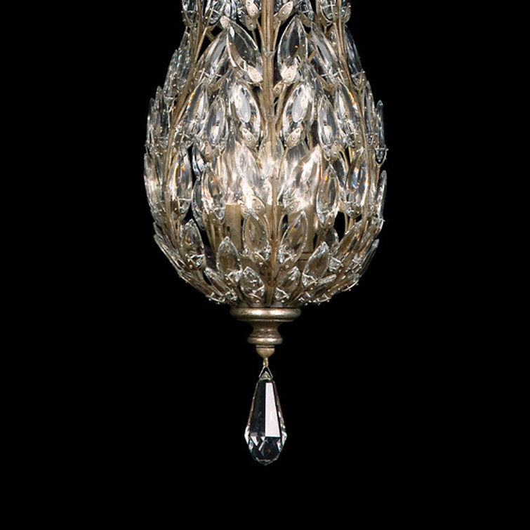Gold Leaf Crystal 11" Round LED Pendant Light