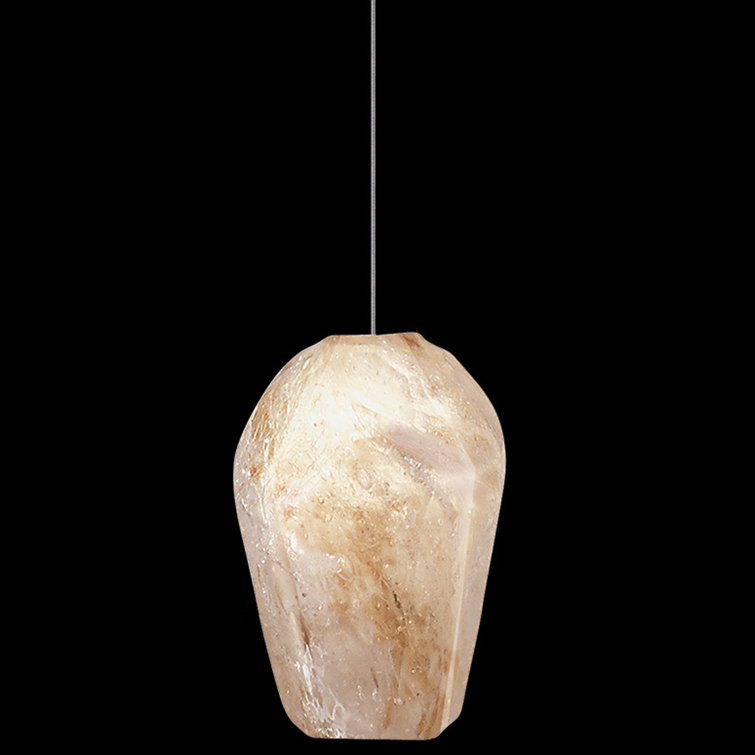 Quartz Mini Glass LED Pendant with Silver Leaf Canopy