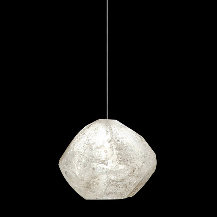 Quartz Glass Mini LED Pendant Light with Gold-Toned Canopy