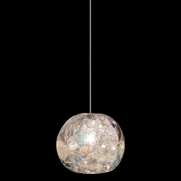 Mini Nebula Gold LED Globe Pendant with Hand-Formed Optic Impressions