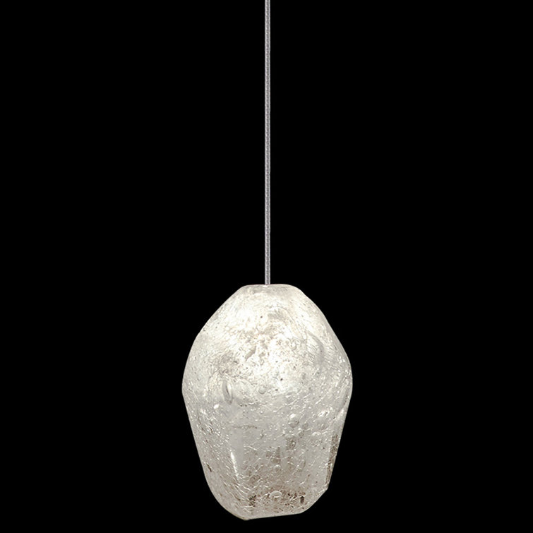 Mini Quartz Glass LED Drop Pendant Light with Gold Canopy