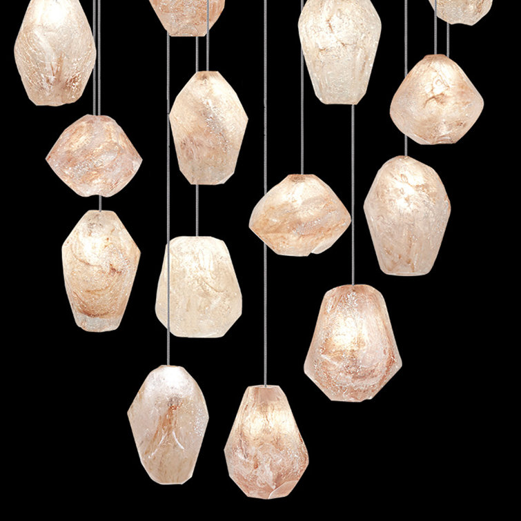 Natural Inspirations 21" Silver Quartz LED Round Pendant