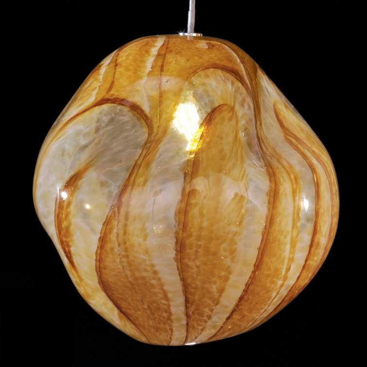 Vesta Gold Handblown Glass 7-Light LED Pendant