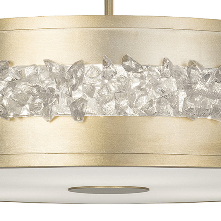 Champagne Gold Crystal Drum LED Chandelier