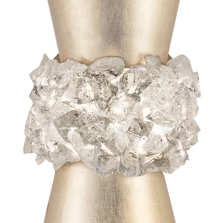 Champagne Gold Leaf Dimmable Sconce with Crystal Glass Gems