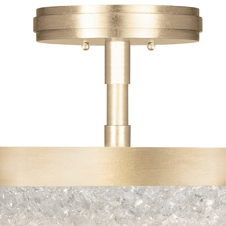 Arctic Halo 20" Gold Crystal LED Semi Flush Mount
