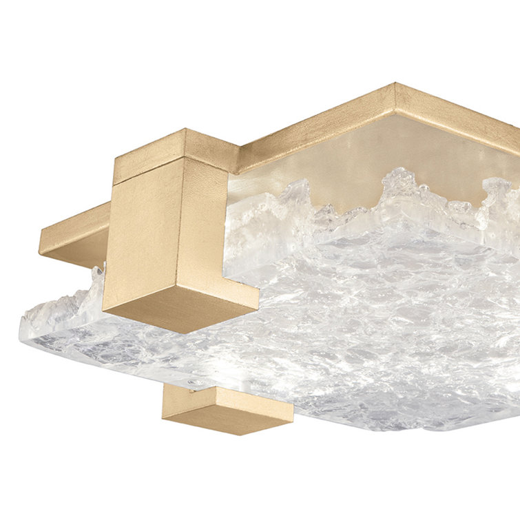 Gold and Clear Glass 4-Light LED Flush Mount