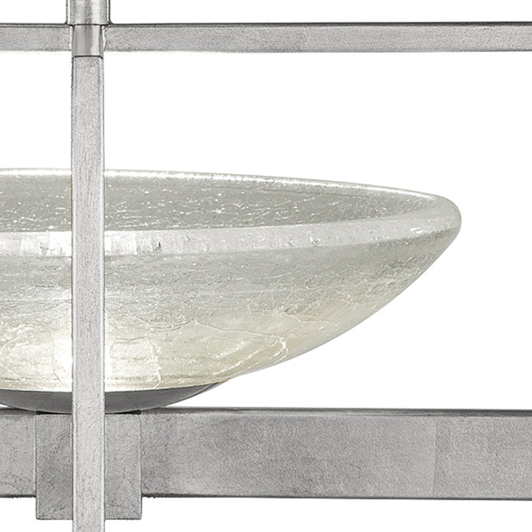 Delphi Silver Leaf Blown Glass LED Semi-Flush Mount Bowl