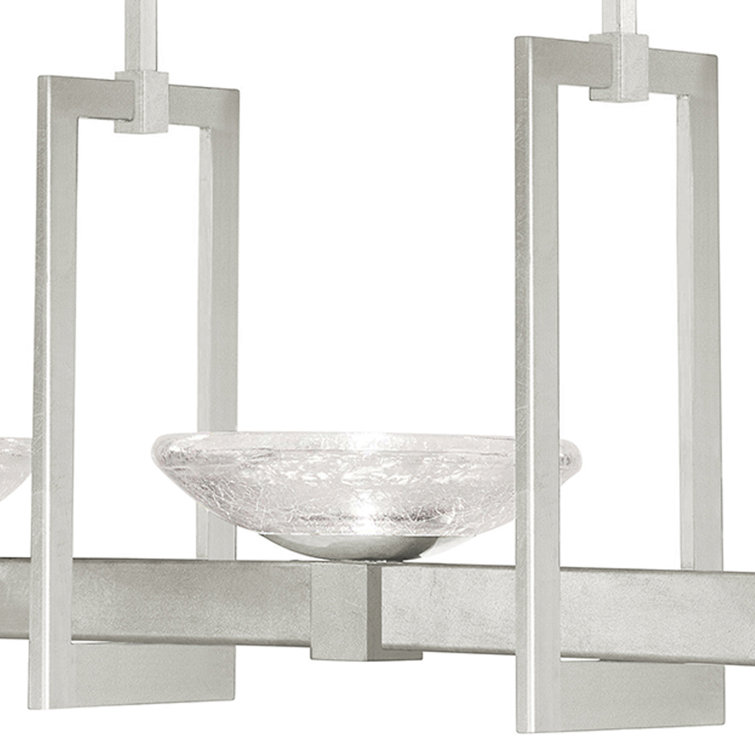 Delphi 48" Silver Leaf Hand-Blown Glass LED Island Pendant