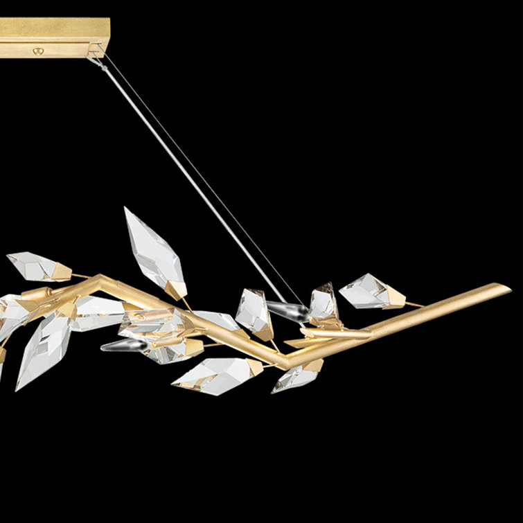 Gold Crystal 7-Light Linear Island Pendant