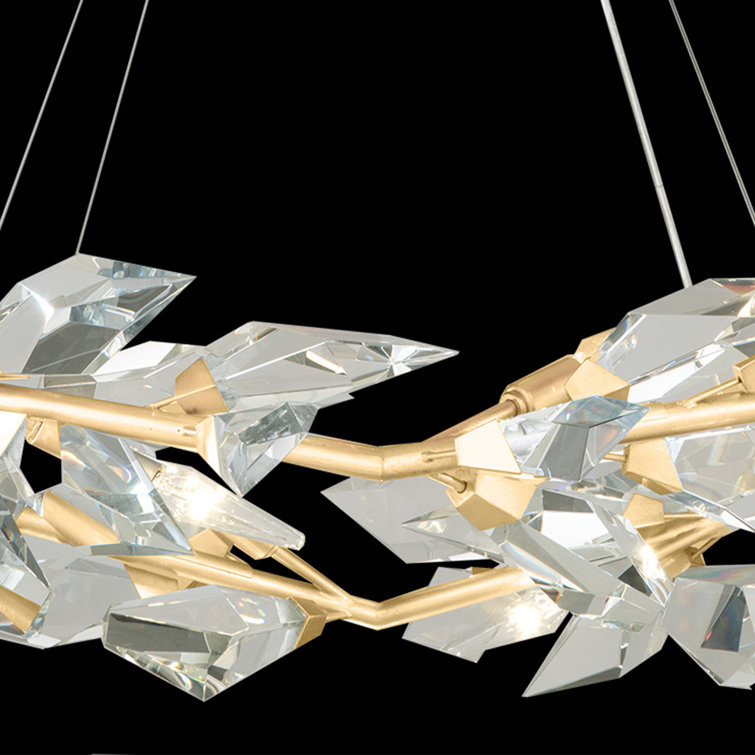 Foret 34" Gold Crystal LED Round Chandelier