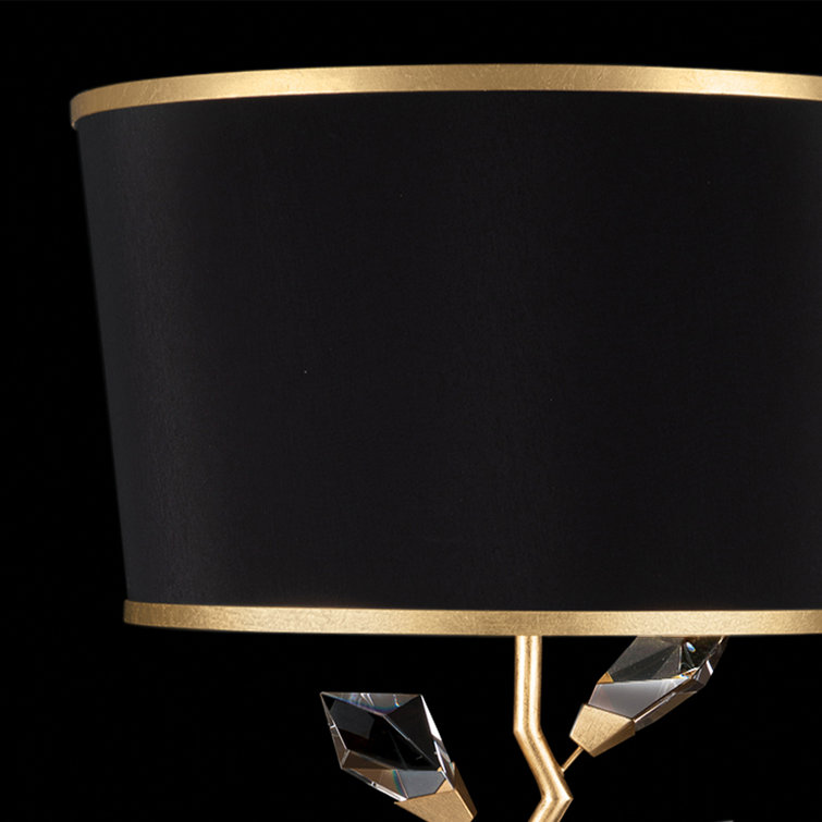 Foret Gold Leaf Table Lamp with Black Fabric Shade