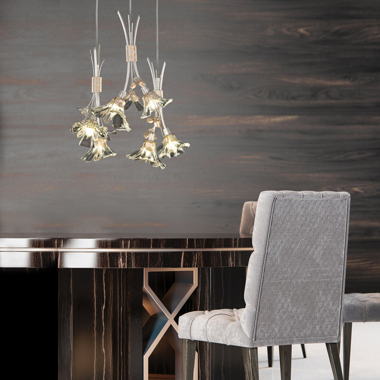 Azu 6-Light Silver Crystal LED Pendant