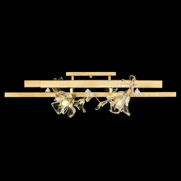 Azu 35" Gold Crystal LED Flush Mount Light