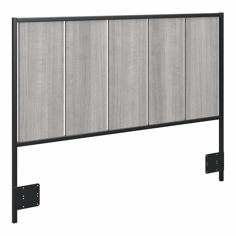 Platinum Gray Full Slat Headboard with Industrial Metal Frame