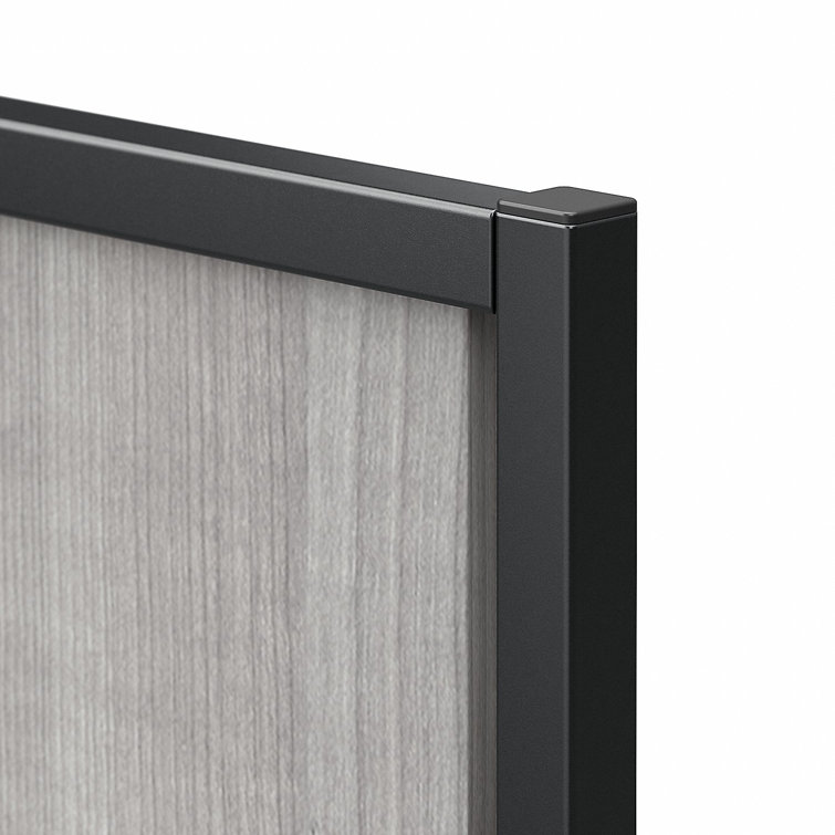 Platinum Gray Full Slat Headboard with Industrial Metal Frame