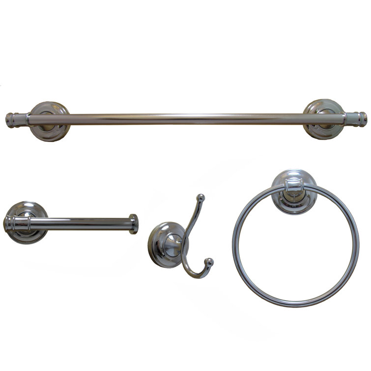 Edgerton Chrome 4-Piece Metal Bathroom Hardware Set