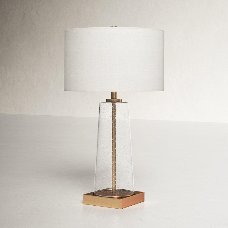 Dax 25'' Tapered Seeded Glass and Brass Table Lamp