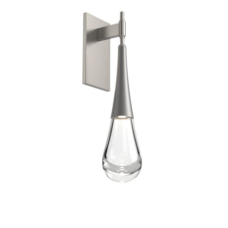Dimmable Silver 6.5" Glass Raindrop Sconce