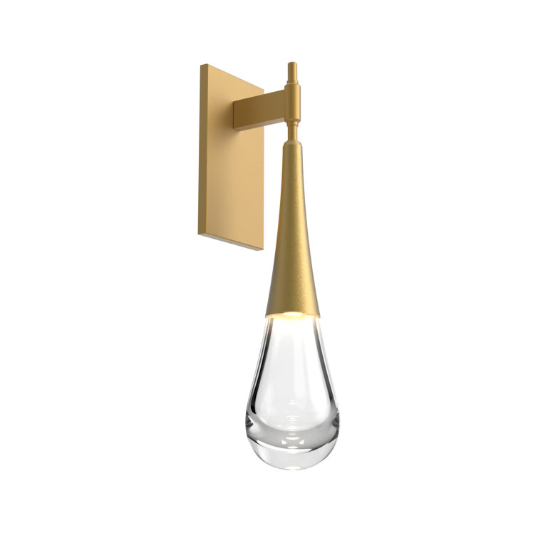 Gilded Brass Dimmable Wall Sconce with Glass Shade