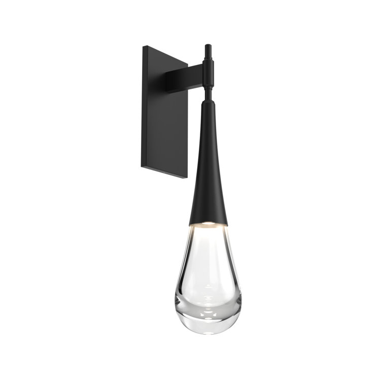 Raindrop Sculptural Metal & Glass 21" Dimmable Sconce in Matte Black