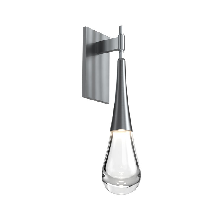 Dimmable Silver 6.5" Glass Raindrop Sconce