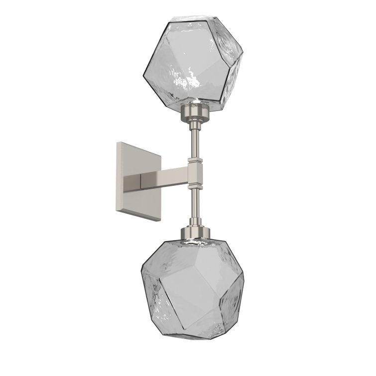 Gem Artisan Blown Glass 21'' Dimmable Sconce in Metallic Beige Silver