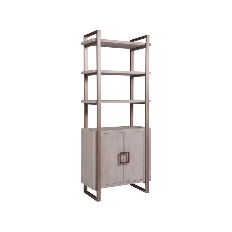 Bianco Gray Mahogany Adjustable Bookcase with Doors