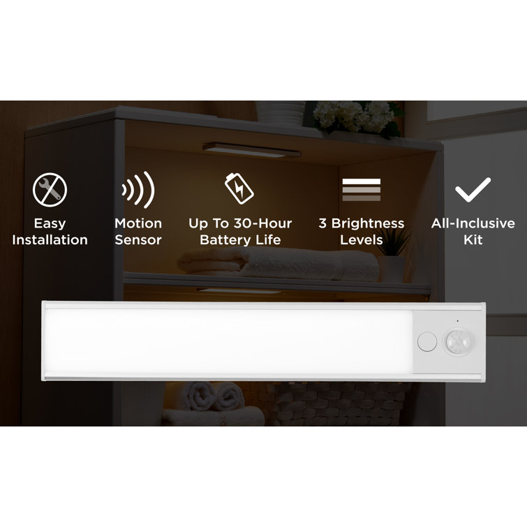 Warm White LED 9'' Rechargeable Under Cabinet Light Bar