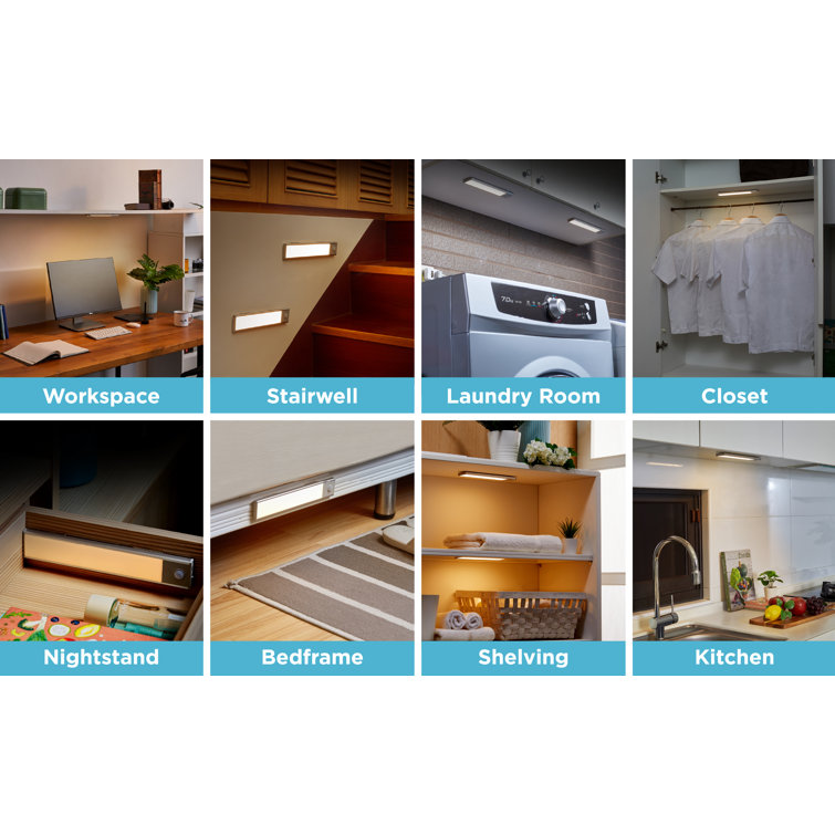 Warm White LED 9'' Rechargeable Under Cabinet Light Bar