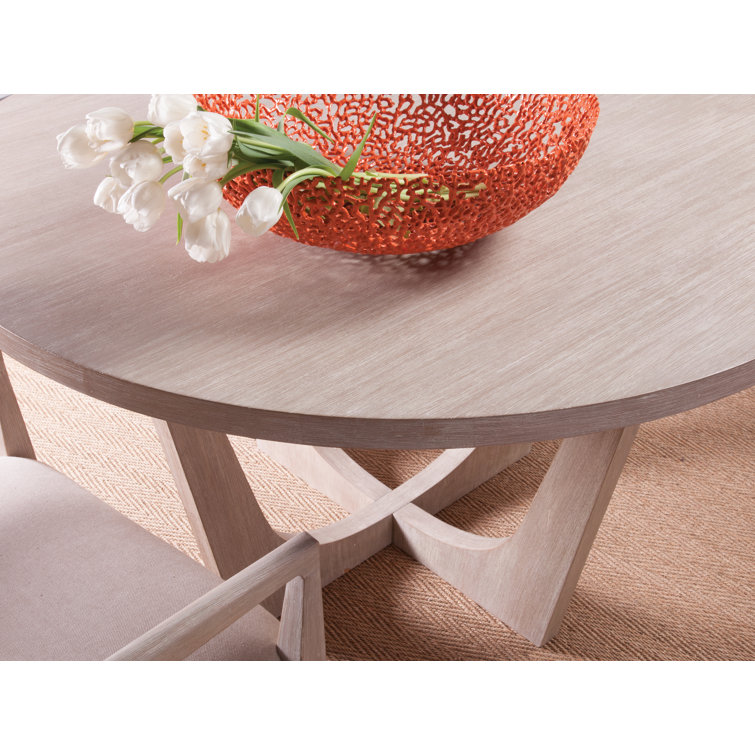Brio Bianco 54" Transitional Round Mahogany Dining Table