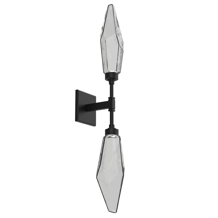 Matte Black Rock Crystal Dimmable LED Wall Sconce
