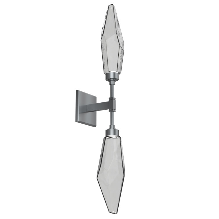Matte Black Rock Crystal Dimmable LED Wall Sconce