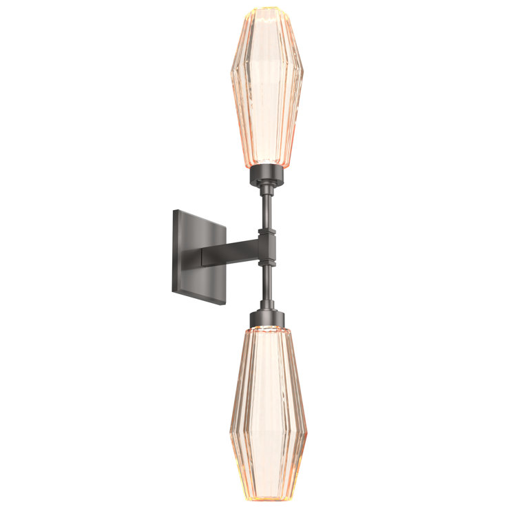 Aalto Artisan Blown Glass Double Wall Sconce in Matte Black