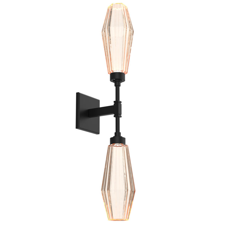 Aalto Artisan Blown Glass Double Wall Sconce in Matte Black