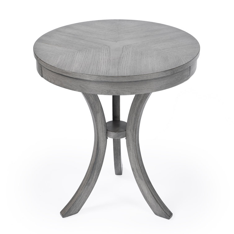 Transitional Powder Grey Driftwood Round Side Table