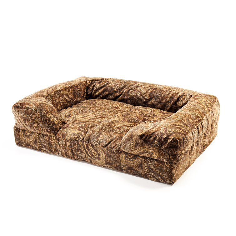 Medium Orthopedic Buckskin Suede Bolster Dog Sofa