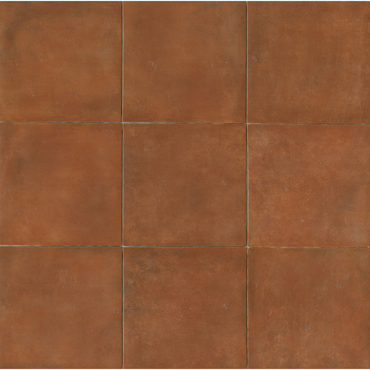 Large Sicilia Glossy Terracotta Porcelain Accent Tile