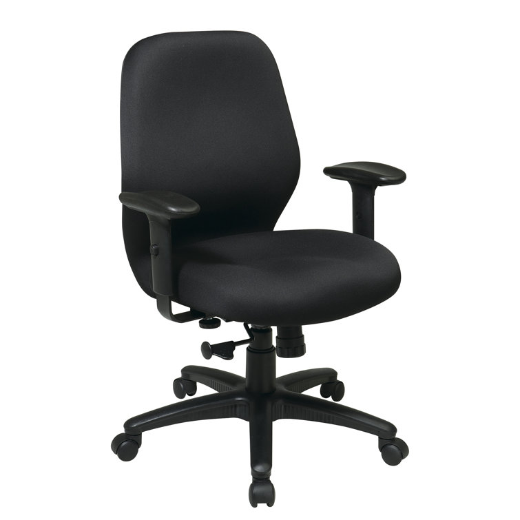 Black Fabric Executive Desk Chair with Adjustable Arms