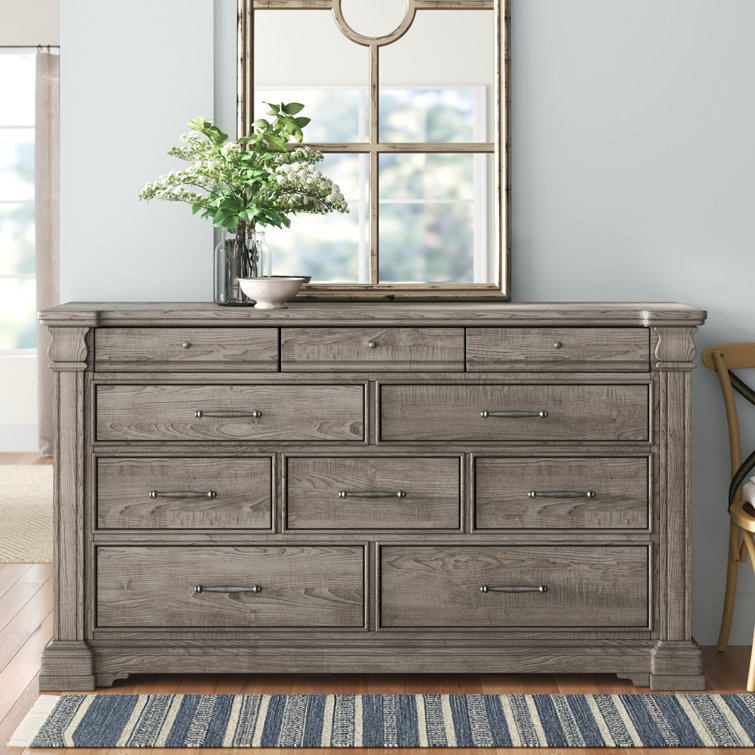Heritage Taupe 10-Drawer Dresser with Felt Lined Drawers