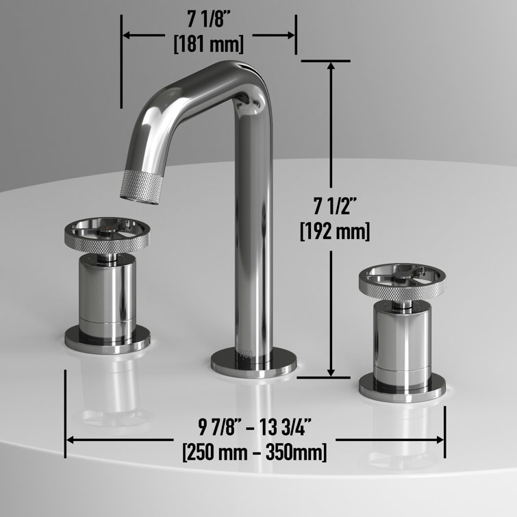 Cass Industrial-Chic Chrome Dual-Wheel Handle Widespread Bathroom Faucet